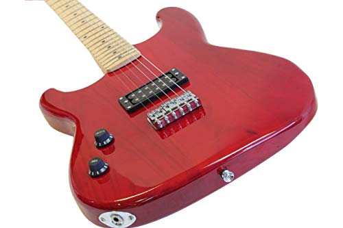 Left Handed Davison Red Electric Guitar Package With Amp Case Picks And Strap