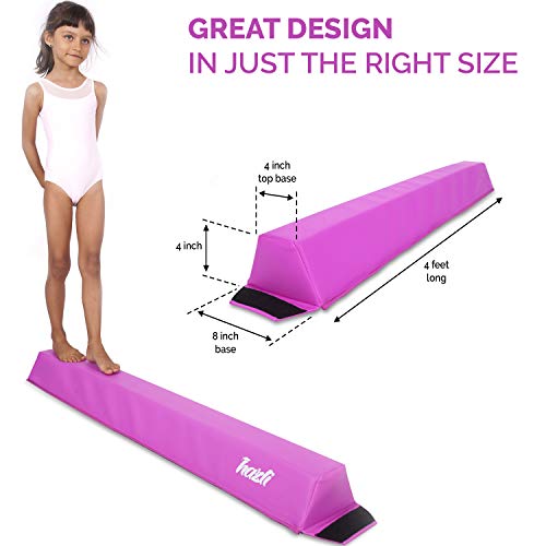 Hazli Folding Gymnastics Balance Beam for Home Practice - 8 ft Balance Beams for Gymnastic - Great Balance Beam for Kids - Soft Yet Sturdy Gym Equipment for Children (4ft Pink Sectional Beam) - Thumbnail 2