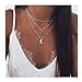 Edary Bohemian Moon Multilayer Necklace Turquoise Silver Necklaces Chain Jewelry for Women and Girls