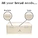 AllGreen Vintage Bread-Box Container for Kitchen Decor Stainless Steel Metal Bread Bins Retro Cream for Kitchen Counter Dry Food Storage, Including Free Butter Dish, and Serving eBook Store Bread Loaf