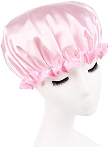 dolly2u Elegant Double Layer Waterproof Elastic Shower Cap Bath Spa Caps - 09