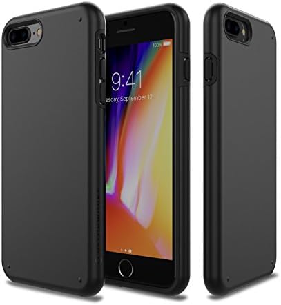 iPhone 8 Plus Case, Patchworks [Chroma Series] Hybrid Soft Inner TPU Hard Matte Finish PC Back Cover Military Grade Drop Tested Dual Layer Case for iPhone 8 Plus/iPhone 7 Plus - Black