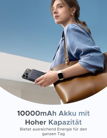 MagFlow 10000mAh Qi2 25W Powerbank Magsafe mit USB-C 30W, (Grau)