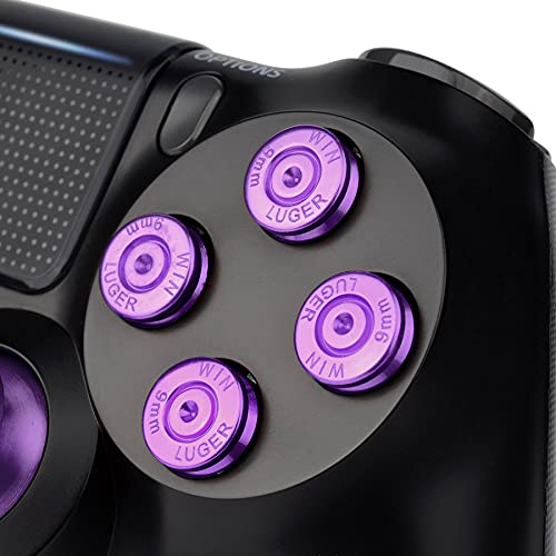 eXtremeRate Purple Metal Buttons for Playstation 4 Controller, Aluminum