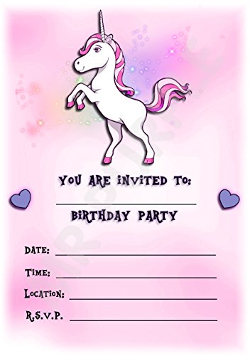 Unicorn Themed Childrens Birthday Party Invites Portrait Design Party Supplies Accessories Pack Of 12 A5 Invitations With Envelopes Buy Online In Barbados Mrpurple Products In Barbados