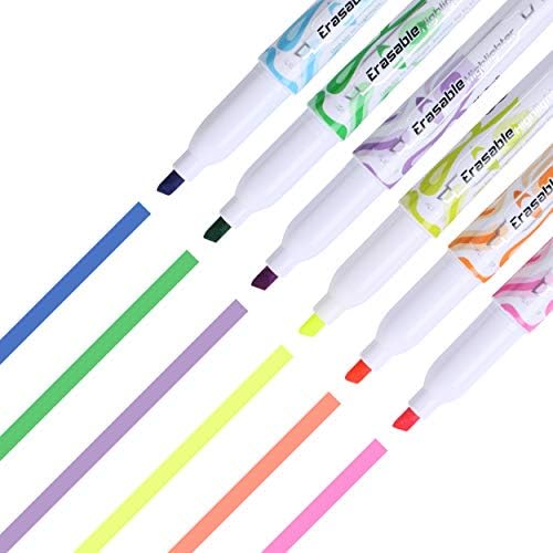 Mr. Pen- Erasable Highlighters, 6 Pack, Highlighter Pens, Highlighters, Highlighters Erasable, E-book Highlighters, Eraseable Highlighters Markers, Eraser Highlighter, Erasable Highlighter