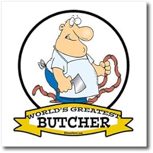 3drose Ht 103002 3 Funny Worlds Greatest Butcher Cartoon Iron On Heat Transfer For White Material 10 By 10 Inch Amazon Ca Home Kitchen