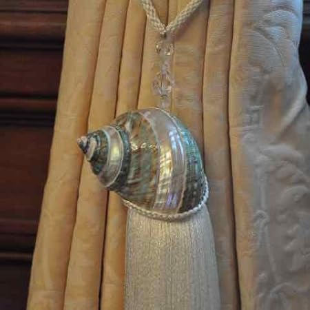 Green Turbo Shell Tie Back With Ivory Tassel Amazon Co Uk