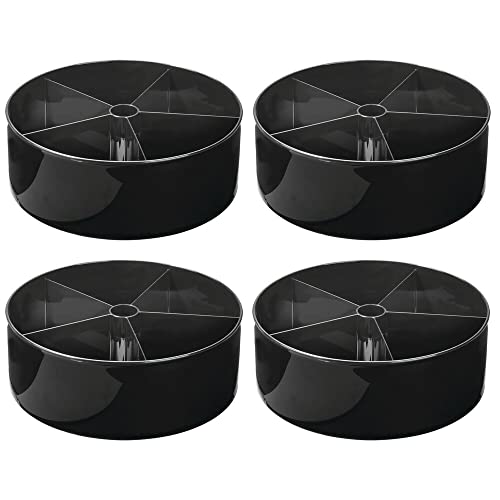 mDesign Divided Lazy Susan Turntable Storage Container for Kitchen