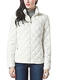 XPOSURZONE Women Packable Down Quilted Jacket Lightweight Puffer Coat Winter White M