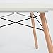 Dining Table FurnitureR Modern Retro Design Square Dining Table Desk with Beech Wooden Legs