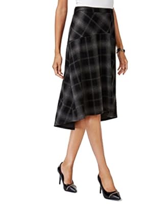 NY Collection Plaid High-Low Skirt