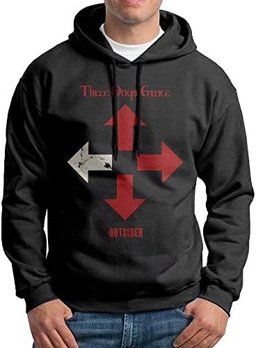 WarmWinHoodie Men Three Days Grace Outsider Long Sleeve Young Particular Drawstring Music Sweatshirt Black