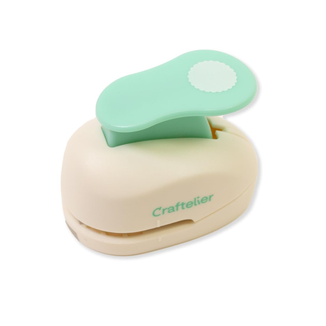 Craftelier - 5/8” (1.587 cm) Diameter Scalloped Circle Punch with Lever Press | Suitable for Paper and Cardstock | Ideal for Craft and Scrapbooking Projects | Size Approx. 6.5 x 4 x 5.5 cm