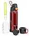 Vacuum Insulated Stainless Steel Water Bottle - 27 oz - Cold 24 hours Hot 12 hours - Leak & Sweat Proof - FREE Cleaning Brush Included - Unique Gift Ideas - Yankee Swap Gifts(Red)