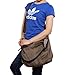 BMC Dark Tan Denim Multi Zipper Pocket Oversized Lined Fashion Handbag Satchel Shopper Tote