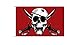 6 ft. Red Pirate Skull Safety Flag with 5/16