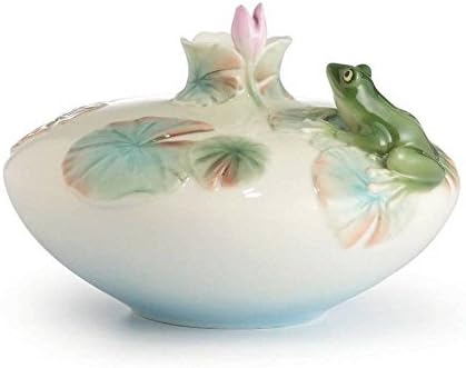 Franz Fine Porcelain Amphibia Frog Small Vase in a Adorable Treasures Gift Box