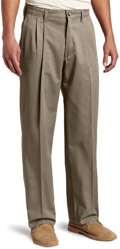 Lee Men's Big-Tall Comfort Waist Custom Fit Pleated Pant, Dark Olive, 48W x 30L