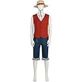 VintageCos Men's Anime Classic Suit with Straw Hat for Halloween