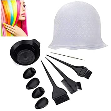 Pretty See Set Fai Da Te Per La Colorazione Dei Capelli Con 1 Cuffia Per I Colpi Di Sole 1 Uncino 3 Pennelli 1 Ciotola 4 Copriorecchie