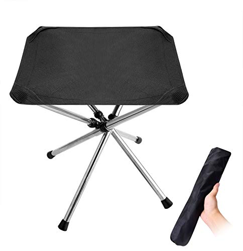 HTEANCO Folding Camping Stool,Portable Camping & Fishing Chair, Outdoor Slacker Chair for Backpacking, Hiking, BBQ, Picnic, Travel, Beach. 220lbs Capacity with Carry Bag