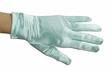 Beautiful Wrist Length Short Satin Gloves in 34 Colors Assorted Glove Colors: Mint Green