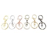 Dcatcher 6 Assorted Colours Metal Snap Hook Lobster Clasps Lanyard with Keyring for Keychain DIY Bags, Pack of 6