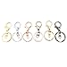 Dcatcher 6 Assorted Colours Metal Snap Hook Lobster Clasps Lanyard with Keyring for Keychain DIY Bags, Pack of 6