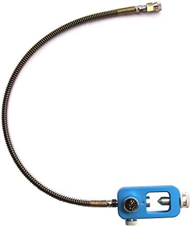 HPA tank fill Adapter Scuba Fill Station with 24“ ”Stainless Steel Spring protector Hose - Blue