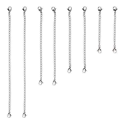 D-buy 8 Pcs Stainless Steel Necklace Extender Bracelet Extender Extender Chain Set 4 Different length: 6 inch 4 inch 3 inch 2 inch