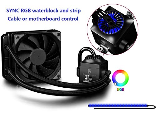 DEEPCOOL Gamer Storm CAPTAIN 120EX RGB CPU Liquid Cooler with Controllable RGB LED Lights System Visual Liquid Flow 120mm PWM FAN AM4 Compatible