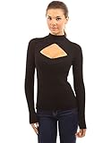 PattyBoutik Women's Mock Neck Keyhole Knit Sweater