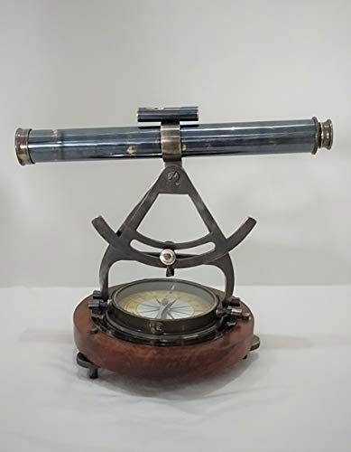 image for Dekor Mobilya Vintage Brass Theodolite Alidade Telescope Compass Surve