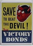 "Save to Beat the Devil!" WWII War Bonds Poster