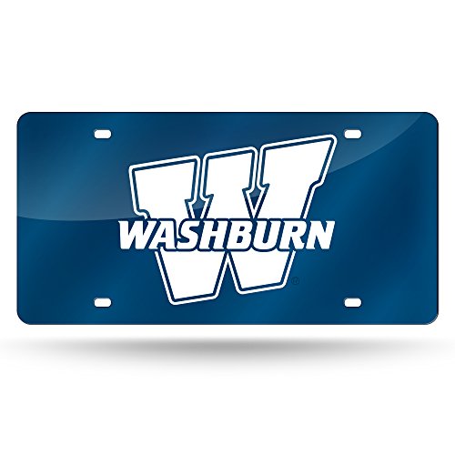 NCAA Washburn Ichabods Laser Inlaid Metal License Plate Tag, Blue