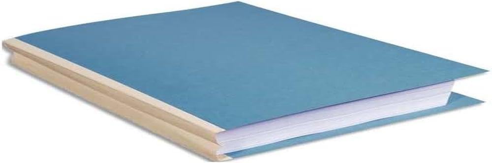 Exacompta - Ref 770010E - Forever Collection - Cloth Spine Folders - 240 x 320mm in Size, Suitable for A4 Documents, 3mm Spine, 320gsm Recycled Card - Blue (25 Pack)