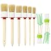 JANYUN Natural Boar Hair Detail Brush (Set of 6), Auto Detailing Brush Set Cleaning Weels, Interior, Exterior, Leather 2 pcs Automotive Air Conditioner Cleaner Brush