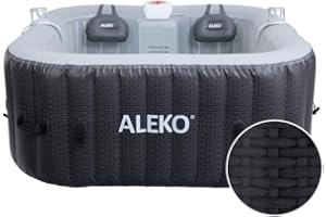 ALEKO Mia 4-Person Inflatable Jetted Hot Tub | 120 Soothing Bubble Jets | Energy Efficient Cover | LED Lights with 7 Lights | 360-Degree Bubble Massage | 158 Gallon Water Capacity