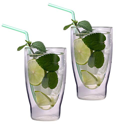 AKTION: 6x 370ml XXL doppelwandige Cocktailgläser / Longdrinkgläser / Eistee-Gläser / Saft- und Wassergläser -… – Bild 4