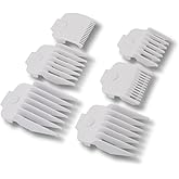 TPOB SLIME Guards (slime 2) 6 Professional Hair Guides plastic combs for different hair cutting lengths (White)