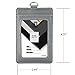 INDRESSME 2-Sided Vertical Genuine Leather ID Badge Holder with Lanyard (Grey)