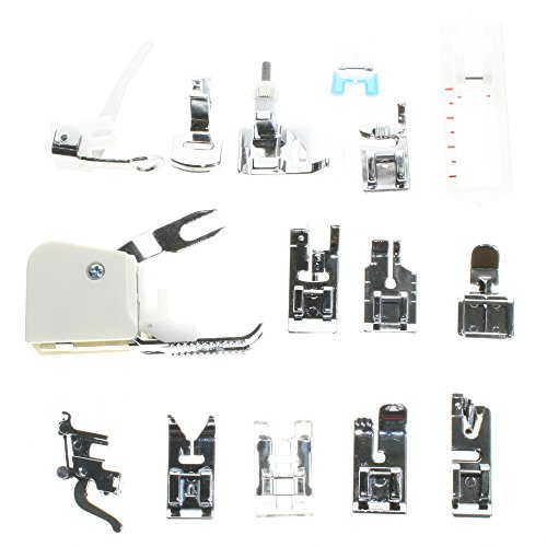 BIGTEDDY 15pc Domestic Sewing Machine SnapOn Presser Walking Foot Kit for Brother, Singer