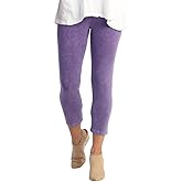 Jess & Jane Women's Mineral Washed Cotton Legging Capri