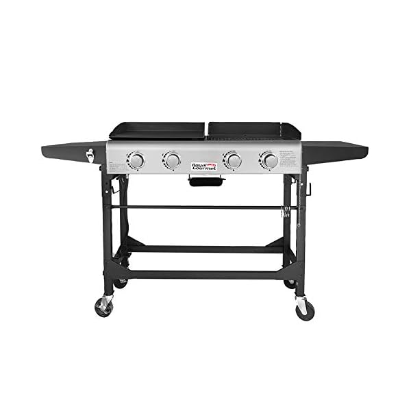 Royal-Gourmet-GD401C-4-Burner-Portable-Propane-Flat-Top-Gas-Grill-and-Griddle-Combo-Black