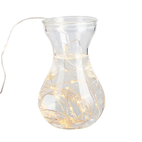 Patio Umbrella String Light Remote Control 104 LED Copper Wire Decor Lights Battery Operated Warm White