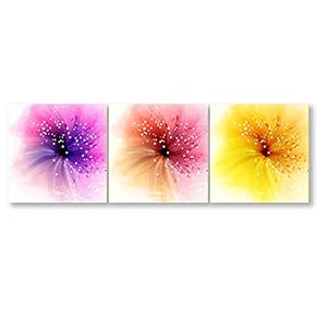 Romantic Flower Home Artwork for Living Room Bedroom x3 Panels