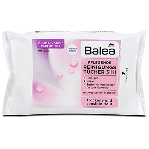 Balea 3-in-1 Nourishing Wipes (Pack of 25)