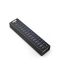 Anker ah241 USB 3.0 aluminio 13-port Hub + 5 V 2.1 A inteligente puerto de carga con adaptador 12 V 5 A Power [Chipset VIA vl812-b2]