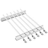 BearMoo Barbecue Skewer, 17&rdquo; Stainless Steel Shish Kabob Skewers &ndash; 0.35&rdquo; Width Flat BBQ Metal Skewers for Grilling&nbsp; (Set of 6 Skewers + 2 Grill Racks + 1 Handy Storage)